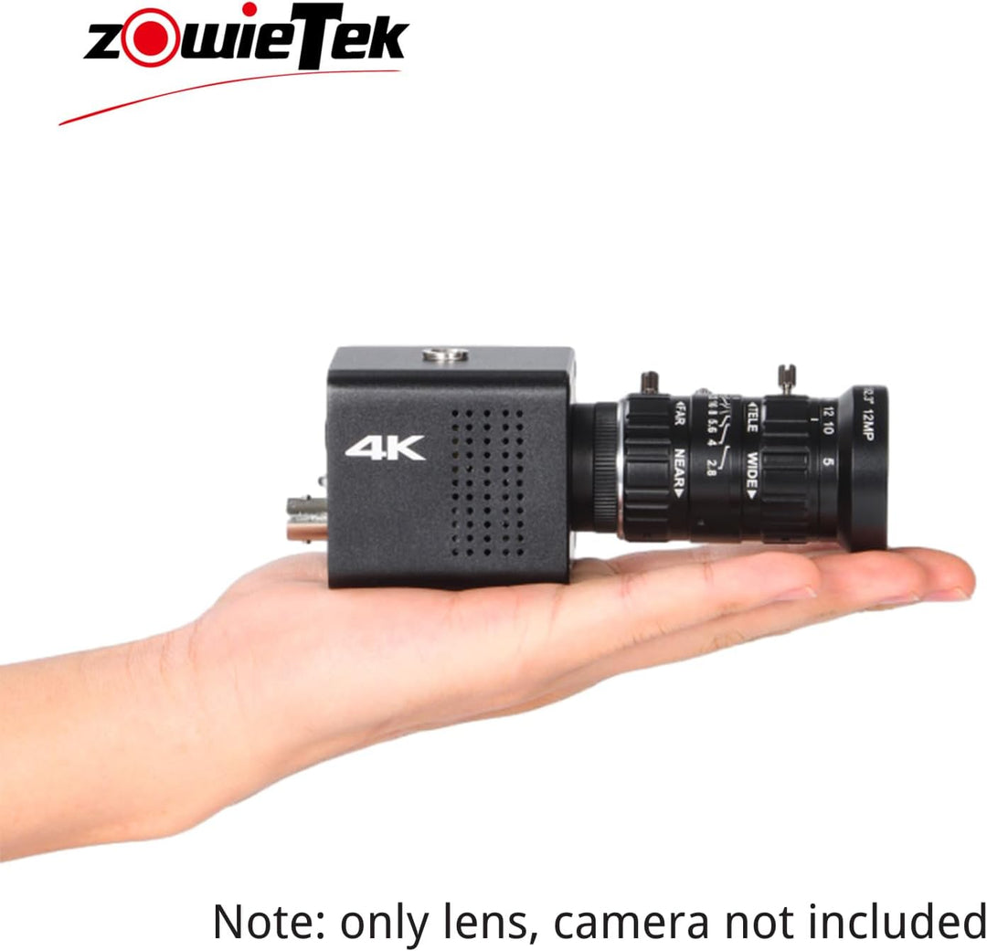 Zowietek 5-50 mm 12 MP C-Mount Zoomobjektiv mit geringer Verzerrung, mit C-CS-Adapter, für Zowietek