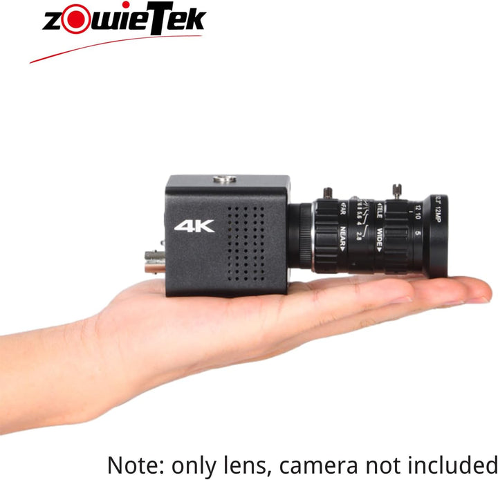 Zowietek 5-50 mm 12 MP C-Mount Zoomobjektiv mit geringer Verzerrung, mit C-CS-Adapter, für Zowietek