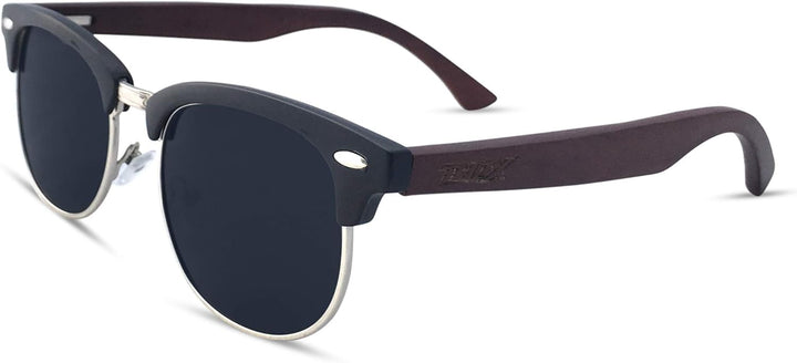 TWO-X Sonnenbrille WF schwarz getönt 50er 70er Vintage Holzbügel