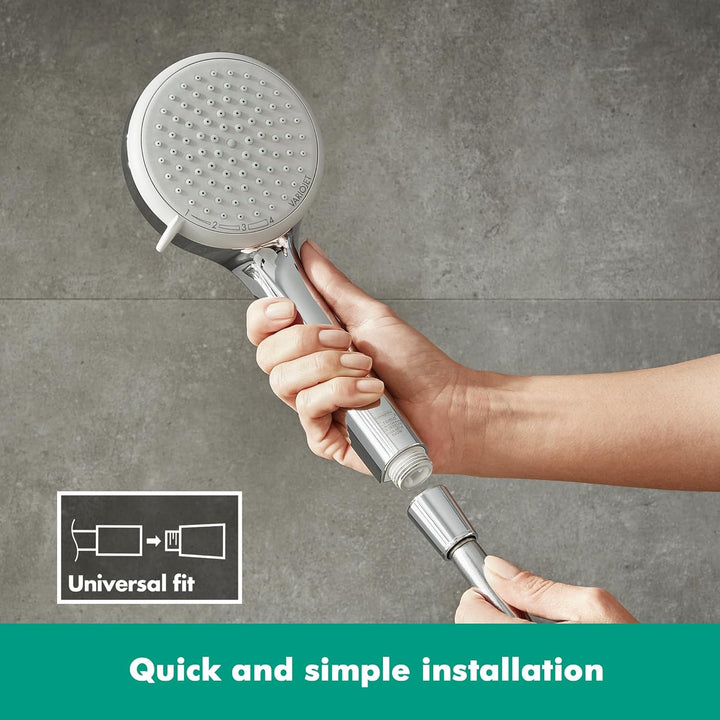 hansgrohe Duschkopf Croma 100 (Regendusche, 4 Strahlarten), chrom 4 Strahlarten Single