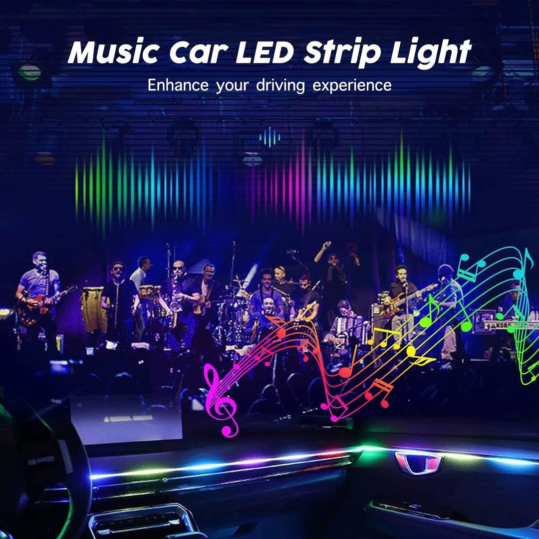 Auto LED Innenbeleuchtung,6M/ 5 in 1 RGB Auto Innenraumbeleuchtung,Led Atmosphäre Licht mit APP Steu