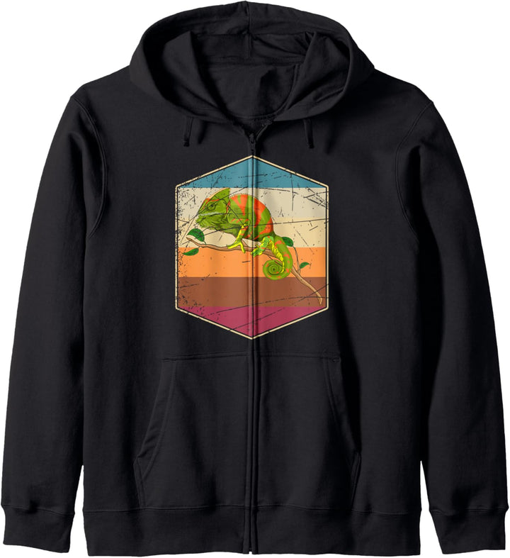 Retro Chamäleon Kapuzenjacke