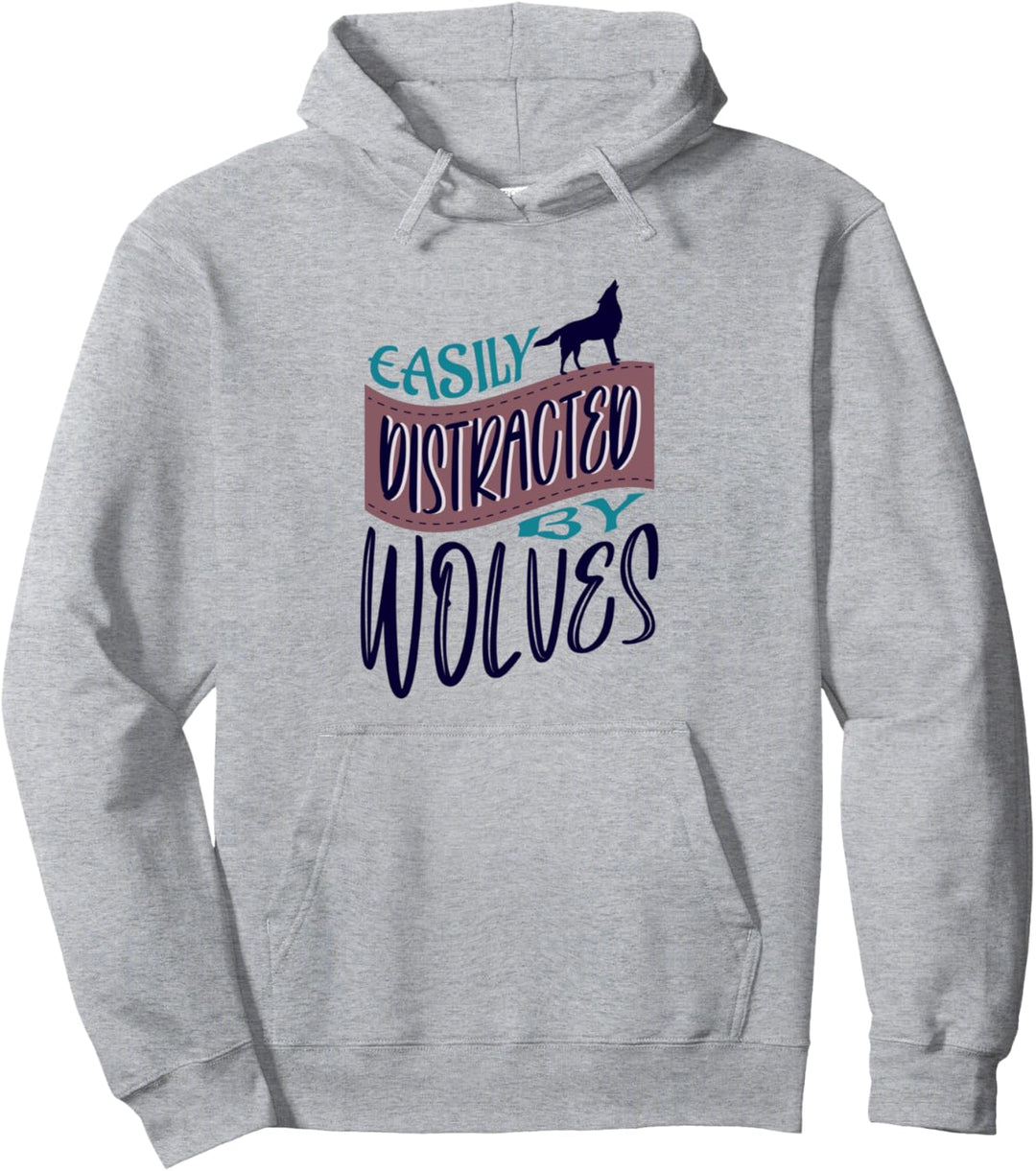 Abgelenkt durch Wölfe Wald Tier Natur Wolf Pullover Hoodie