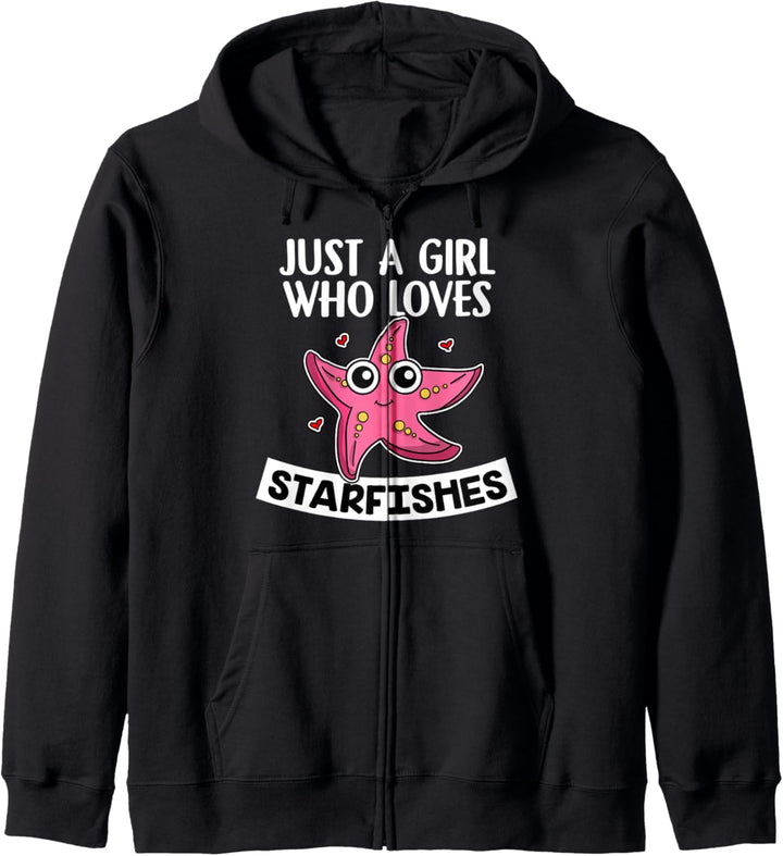 Just A Girl Who Loves Starfishes Lustiges Seestern Kostüm Kapuzenjacke