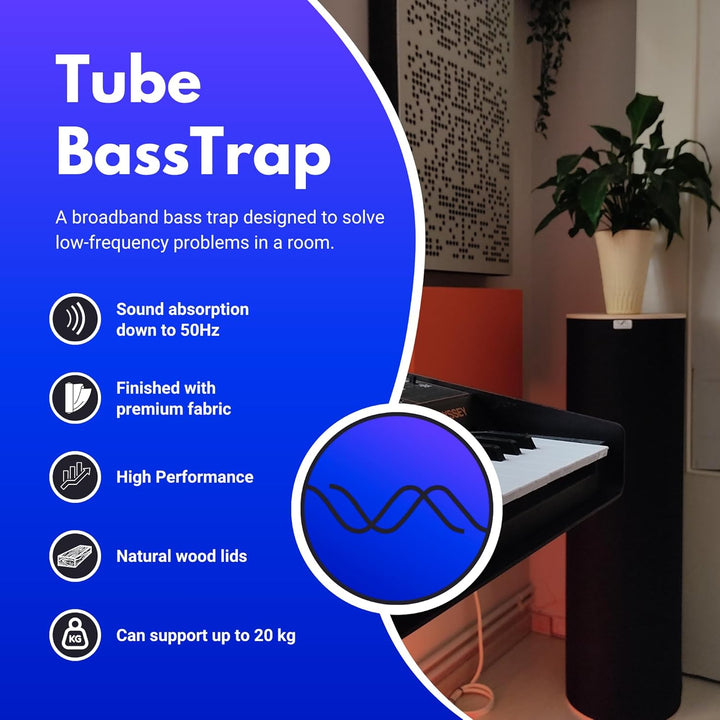Bluetone Acoustics Tube BassTrap - Premium Bassfalle 100cm - Akustikpaneele - Bass Trap - Schallabso