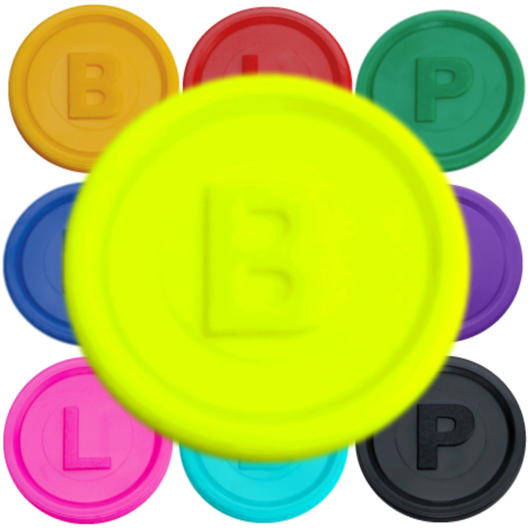 SCHWABMARKEN 1000 Pfandmarken, Chips, Token Farbe Neon-Gelb B, Neon-gelb B
