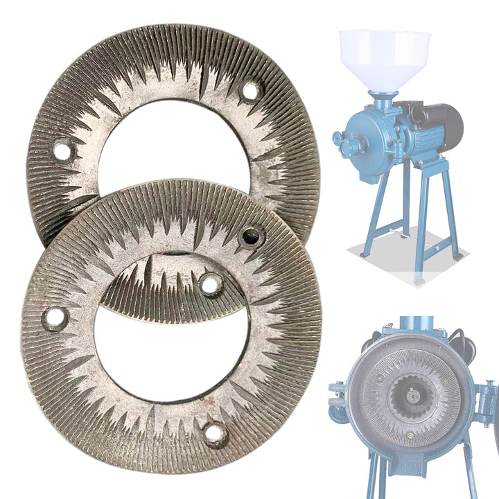 OUKANING 2x Ersatz-Schleifscheiben für Getreidemühle, 8mm Premium-Gussstahl, Korrosionsbeständig, 77