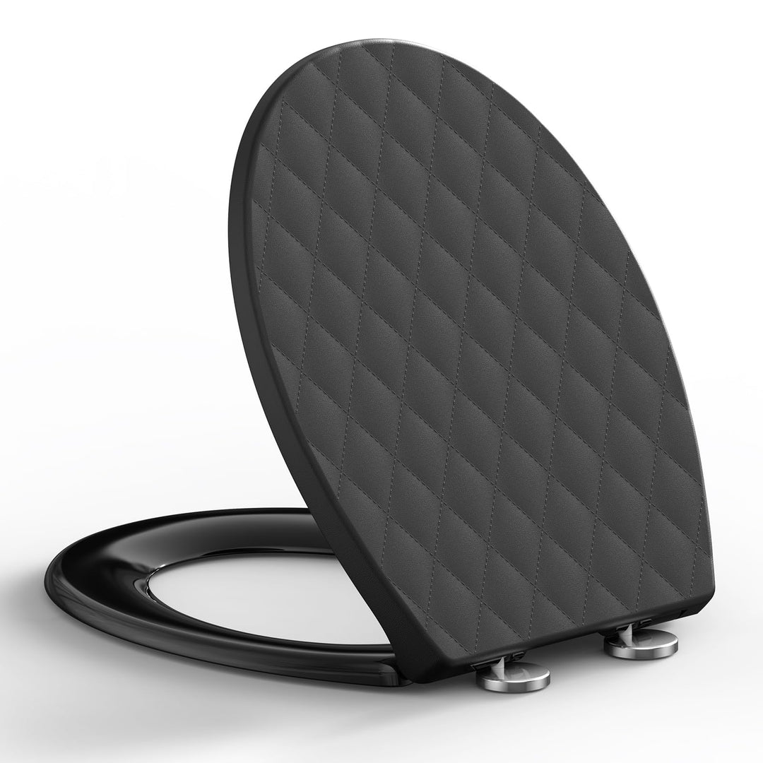 Toilettendeckel mit Absenkautomatik Oval, WC-Sitz O-Form, Klobrille, Klodeckel mit Schnellverschluss