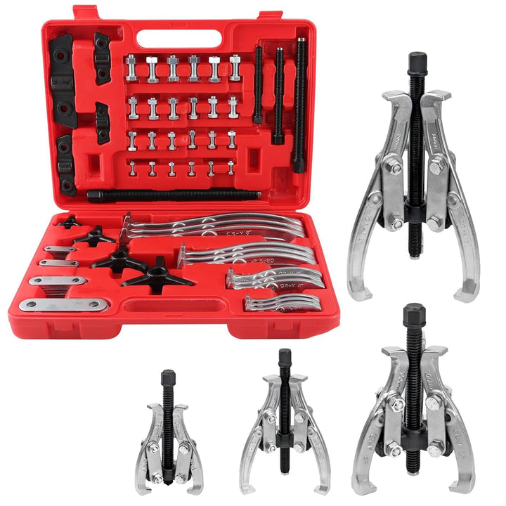 FreeTec Universal Lagerabzieher Set, 3" 4" 6" 8" Lagerabzieher und Innenlager Abziehersatz mit Umkeh