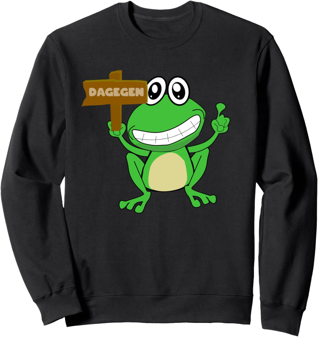 Statement Frosch Ich bin dagegen Sweatshirt