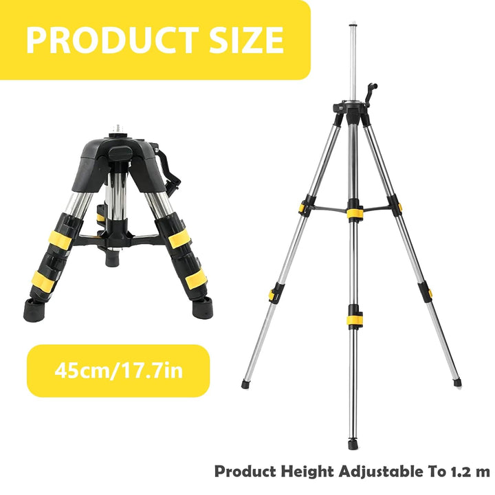 Stativ Laser Professional, 50-120 cm Baustativ Stützen Höhenverstellbar Laser Sativ mit 5/8"-11 Auss