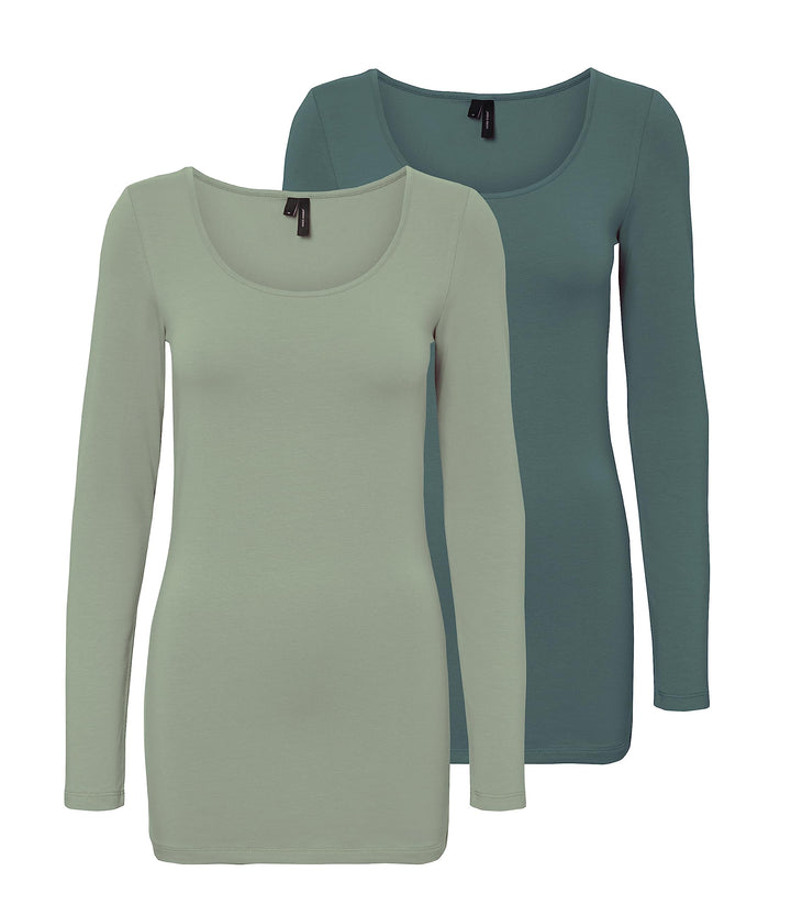 VERO MODA Female Top VMMAXI T-Shirt M Grün (1x Desert Sage/ 1x Balsam Green), M Grün (1x Desert Sage