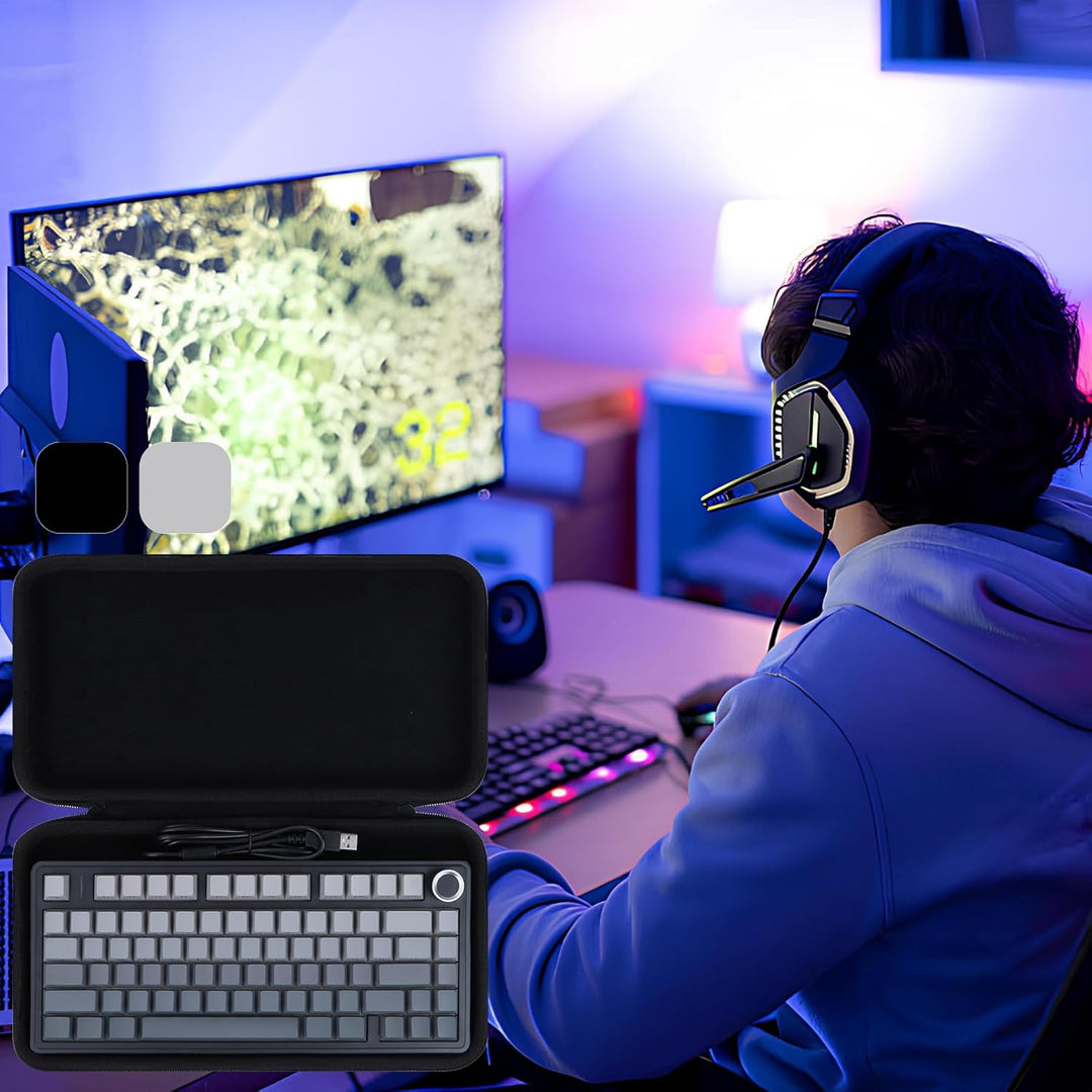 Hart Schutzhülle Kompatibel mit Aula F75 / F75 PRO/ F75 Max Mechanische Tastatur Gaming (Schwarz), S