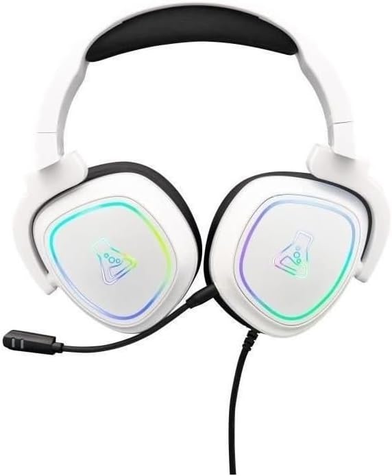 THE G-LAB - Korp Radium Gaming Headset mit abnehmbarem Mikrofon, Gaming Kopfhörer mit LED Licht, Gam
