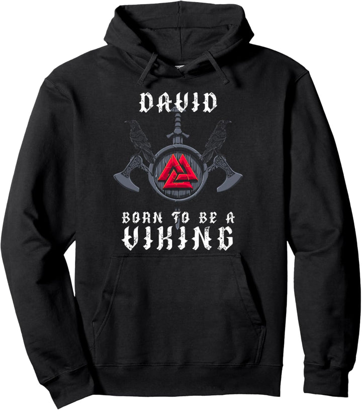 David - Born To Be A Viking - Personalisiert Pullover Hoodie