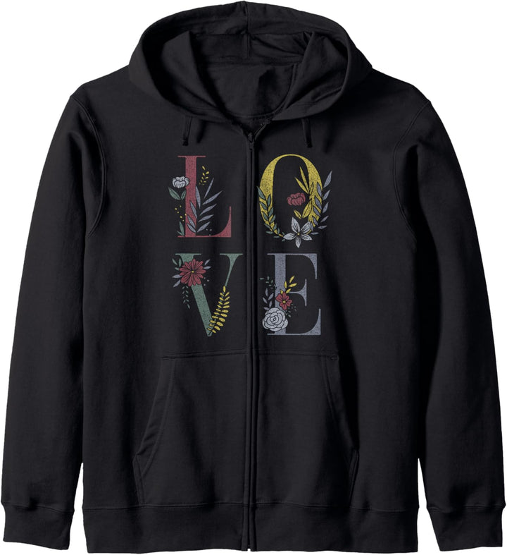Trendy Love Fall Stacked Letters Kapuzenjacke