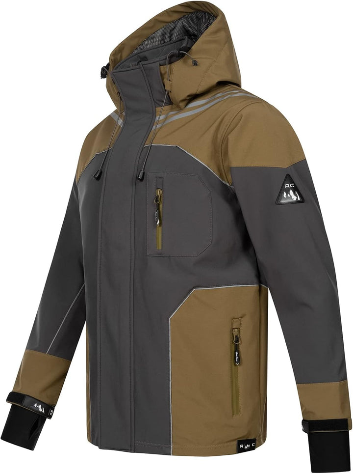 Rock Creek Herren Softshell Jacke Outdoor H-312 5XL Hellbraun, 5XL Hellbraun