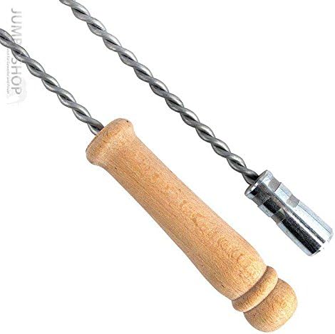 HOLZBRINK Schubstange Kesselstab FLEXIBEL Holzgriff M12 Länge 100cm + 110 mm Heizkesselbürste Kessel