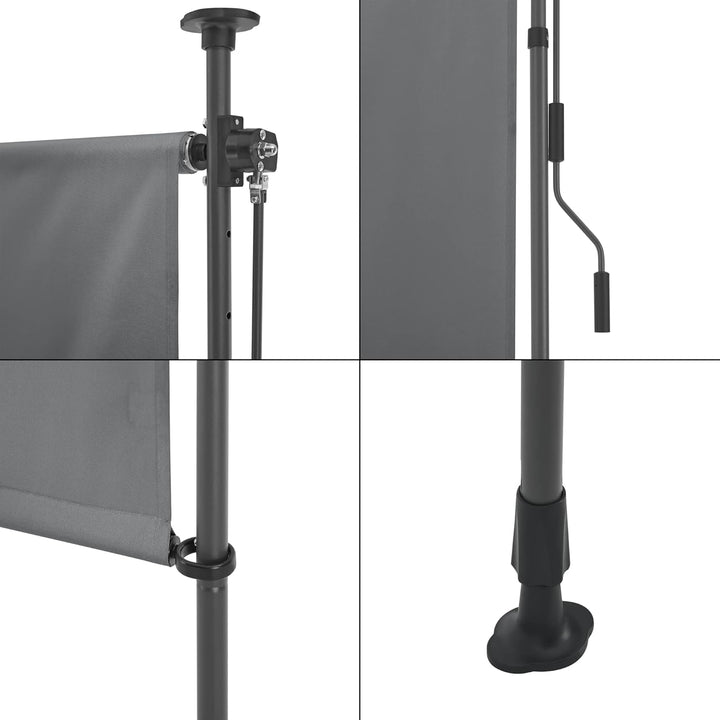 pro.tec Aussenrollo Cimarra 120 x 270 cm Balkonrollo Senkrechtmarkise mit Handkurbel Sichtschutz wit
