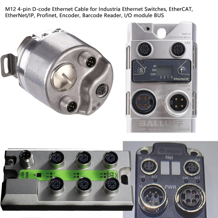 Sensor-Stellantrieb, Ethernet, M12, 4-polig, D-kodiert, RJ45, CAT5e, Kabel für Keyence IV IV2 Omron
