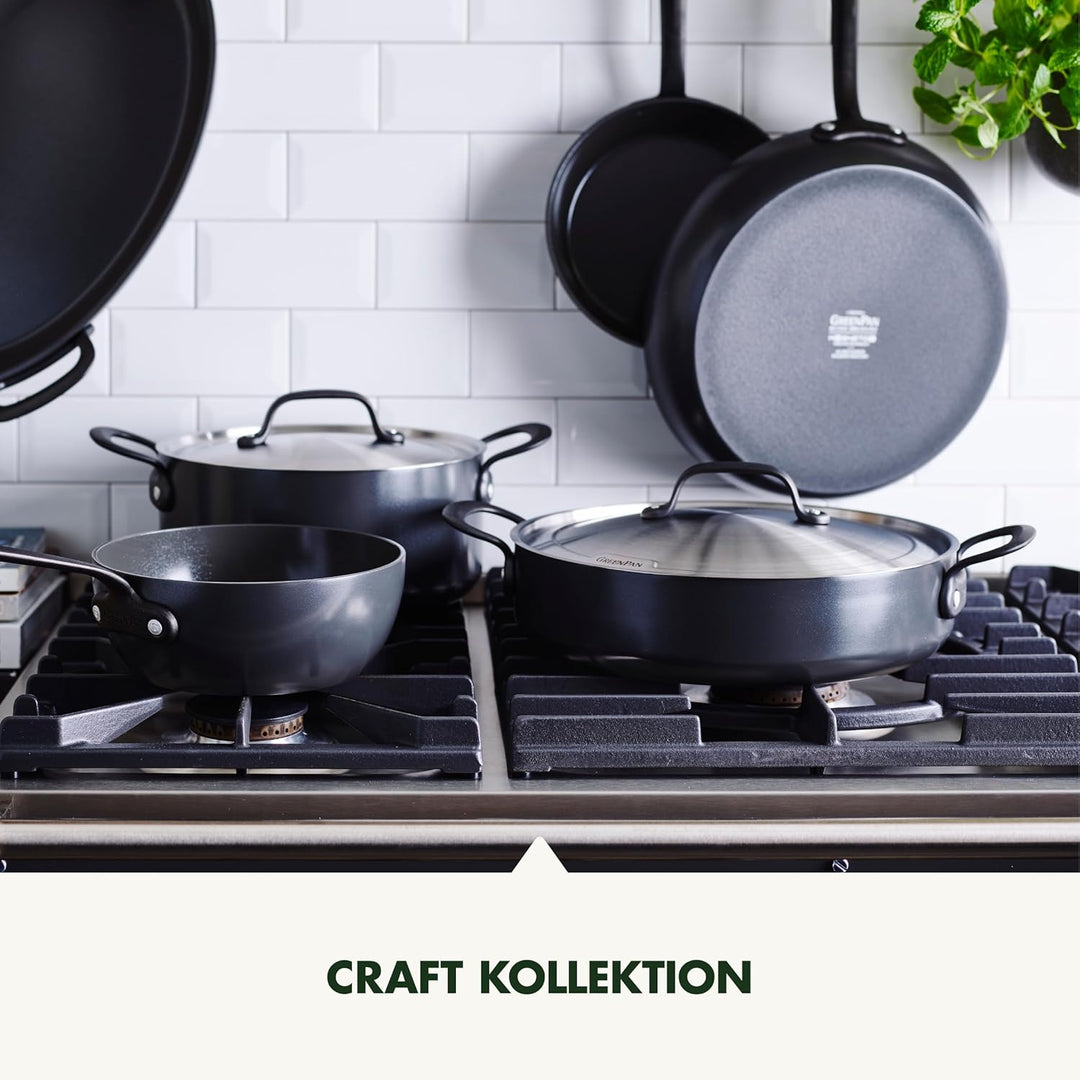 GreenPan Craft Hartanodisierte gesunde keramische Antihaft-Wok Pfanne 28 cm/3,6 Liter, PFAS-frei, in