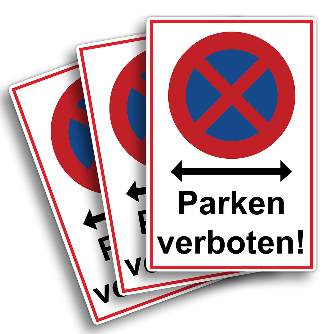3 Stück XXL Absolutes halteverbot Schild 30 x 40 cm parken verboten aus stabiler PVC Hartschaumplatt