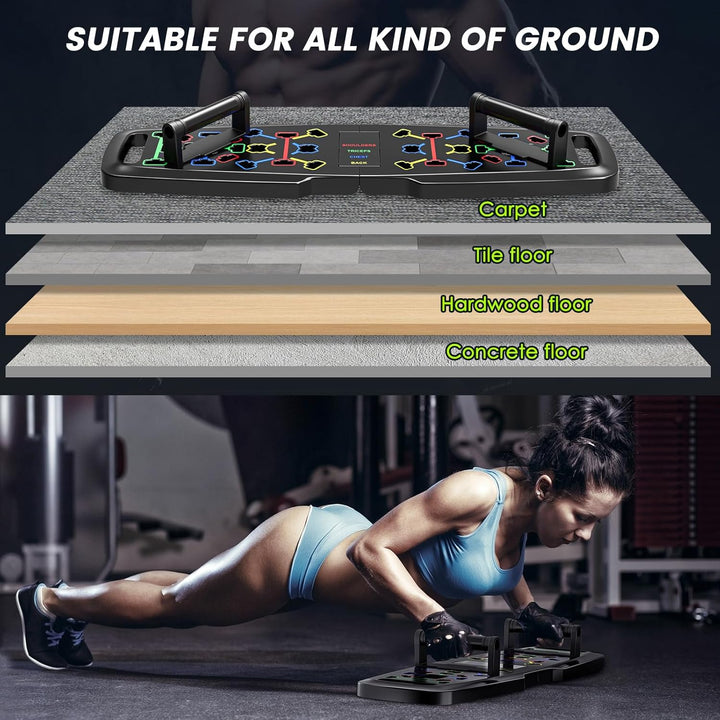 Premium Liegestützbrett Set Push Up Board Verbessertes Konzept 2024 Liegestütze Brett Liegestützgrif