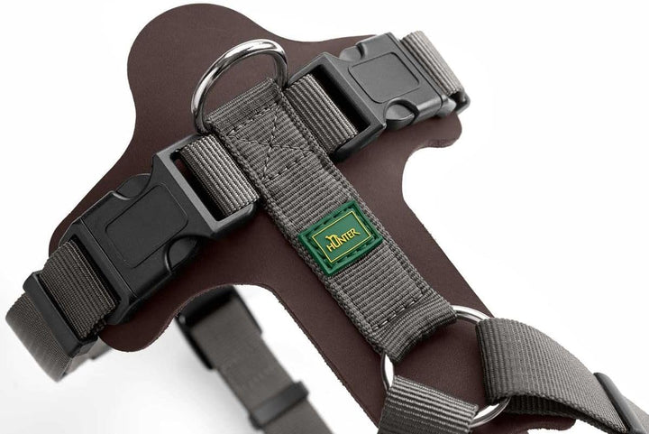 HUNTER AALBORG MIXED Hundegeschirr, S, dunkelbraun/grau dunkelbraun/grau 46 - 67 cm, dunkelbraun/gra