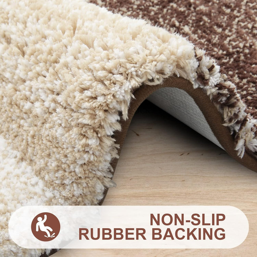 Homaxy Weich Badezimmerteppich 60x120 cm, rutschfest waschbar Badematte Flauschige Hochflor Badteppi