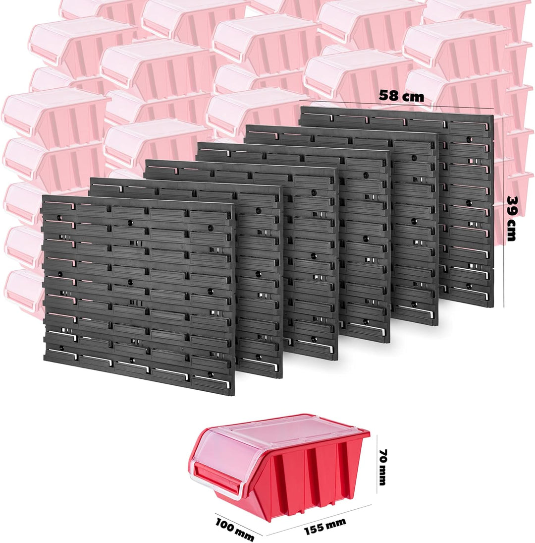 KADAX Werkzeugwandregal Gross, 174x78cm Lagersystem aus robustem Kunststoff, UV-Resistentes Modul-Sy