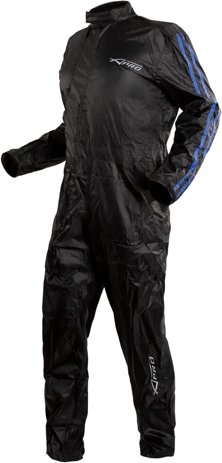 A-Pro Regenkombi Regenjacke Regenanzug Motorrad Wasserdicht Regenhose Blau XXL XXL Blau, XXL Blau