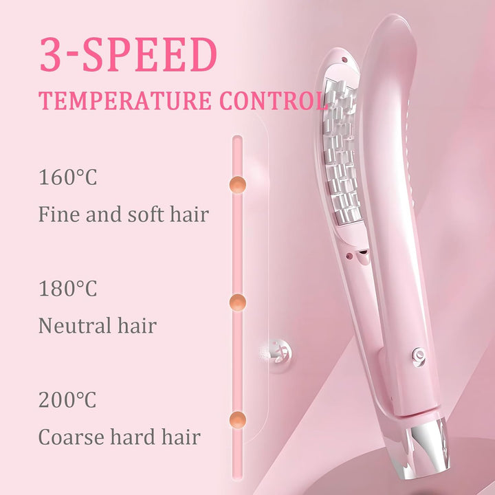 Kreppeisen – 30s PTC-Heating, 3-temp (160-200°C), Negative Ionen für Fülle am Ansatz & glatte Wellen