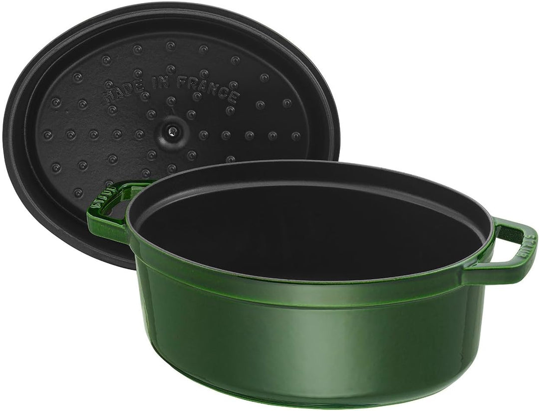 STAUB Gusseisen Bräter/Cocotte, Oval 29 cm, 4,25 L, Aromaregen Funktion, Für alle Herdarten geeignet