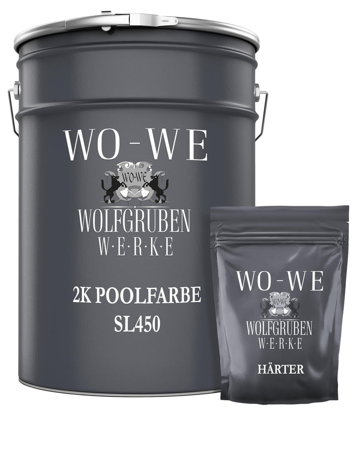 WO-WE 2K Poolfarbe Poolbeschichtung Schwimmbadfarbe Pastelltürkis wie RAL 6034-20Kg RAL6034 - Pastel