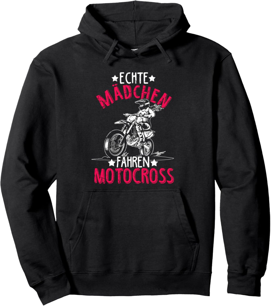 Echte Mädels Mädchen Fahren Motocross Dirt Bike Spruch Pullover Hoodie