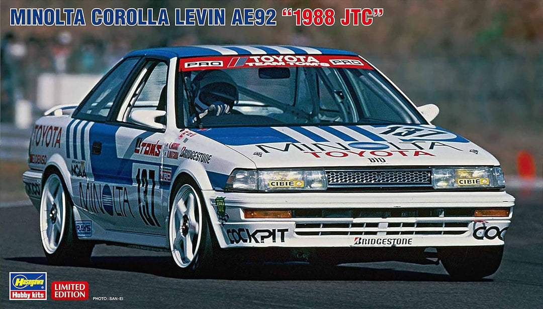 Hasegawa 020515 1/24 Minolta Corolla Levin AE92 1988 JTC, Mehrfarbig