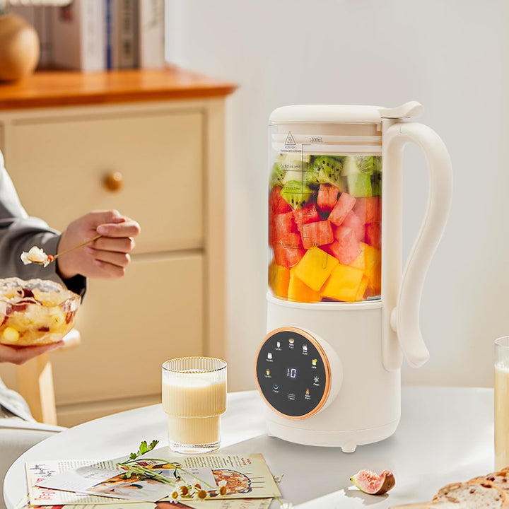 Sojamilchbereiter 600W 1400ml Nussmilch Maschine mit LED-Touch-Display und 16 Klingen Pflanzenmilchb