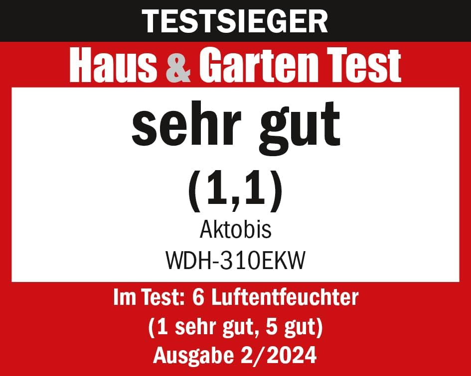 Aktobis Luftentfeuchter, Bautrockner WDH-310EKW (bis 12 L/T + Digital + WLAN), bis 12 L/T + Digital