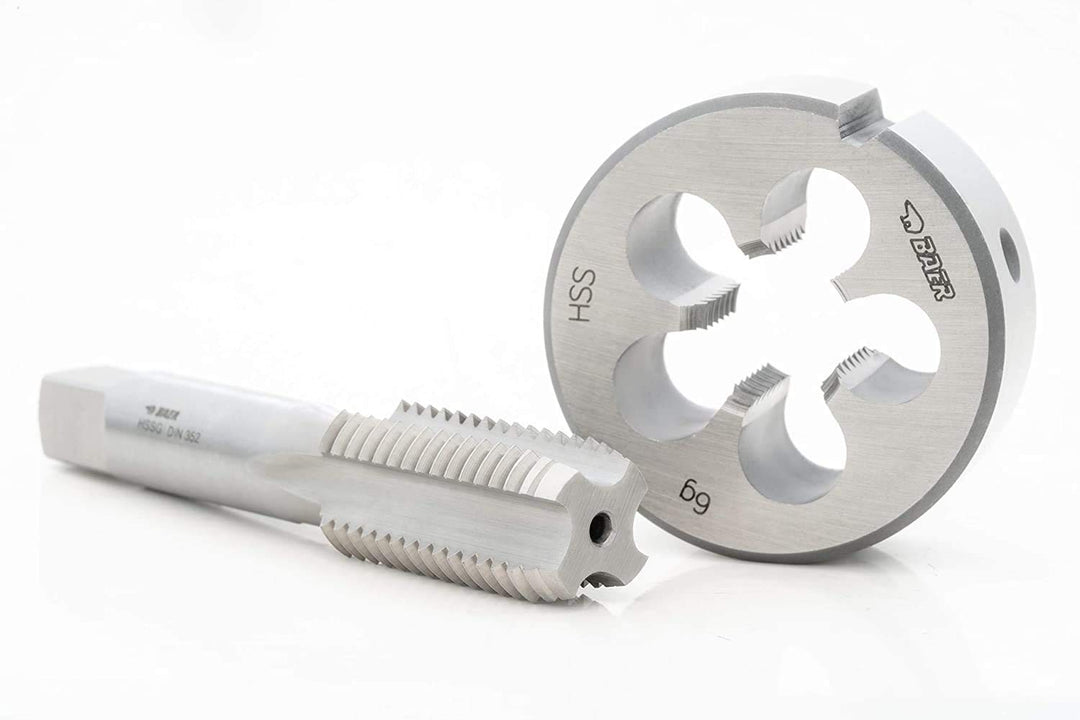 BAER Gewindeschneider Set - Gewindebohrer plus Schneideisen, Gewindeschneid-Set ab MF 4 bis MF 12 -