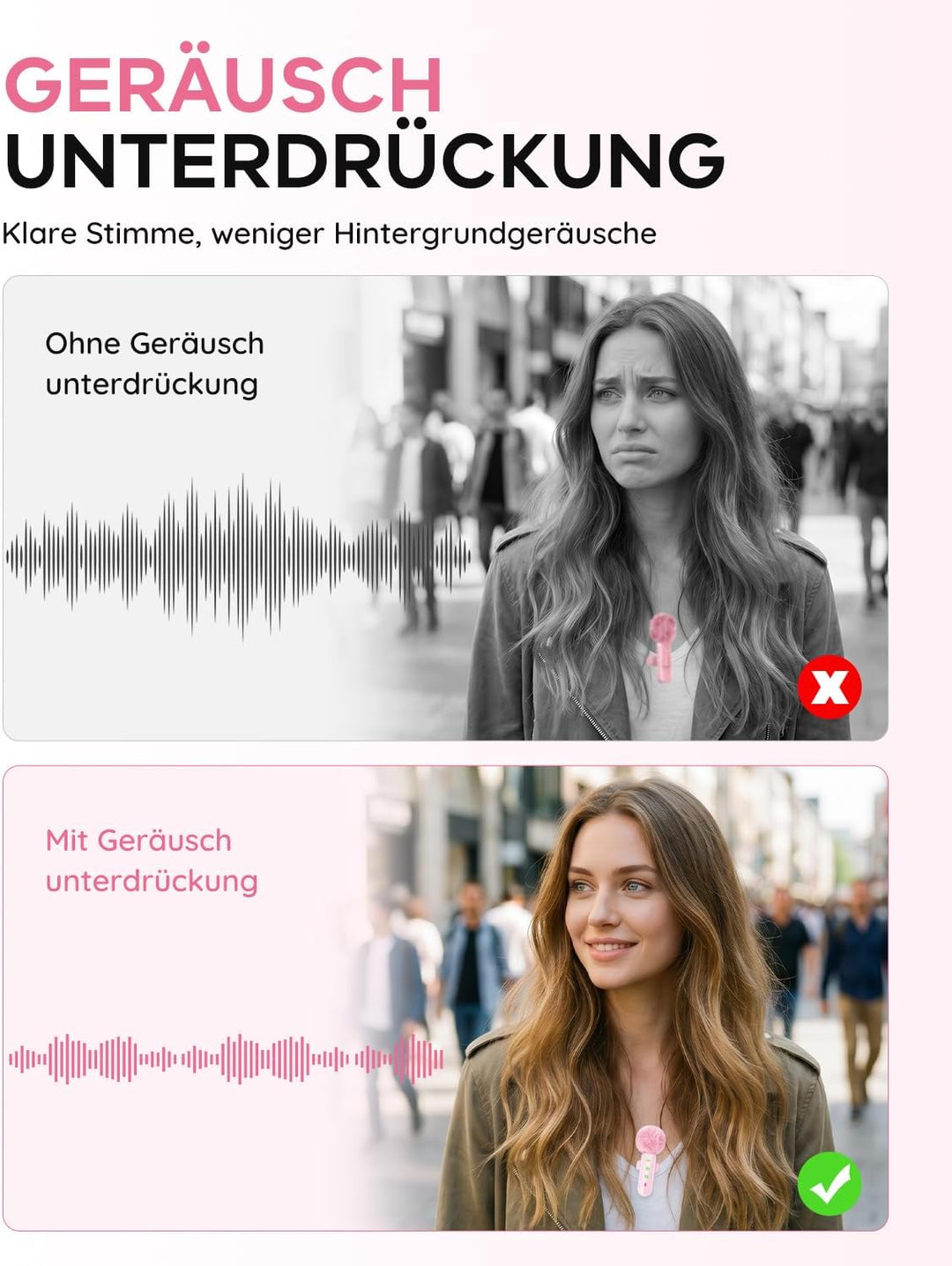 Kabelloses Lavalier-Mikrofon für iPhone, iPad, Android-Handy, Mini-Mikrofon für Videoaufnahmen, TikT