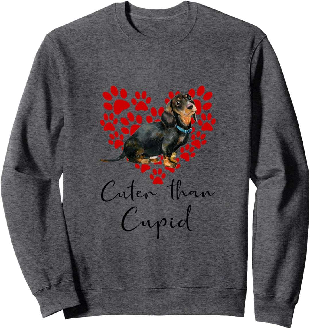 DACKEL Cuter Than Cupid Hunde Valentinstag Sweatshirt