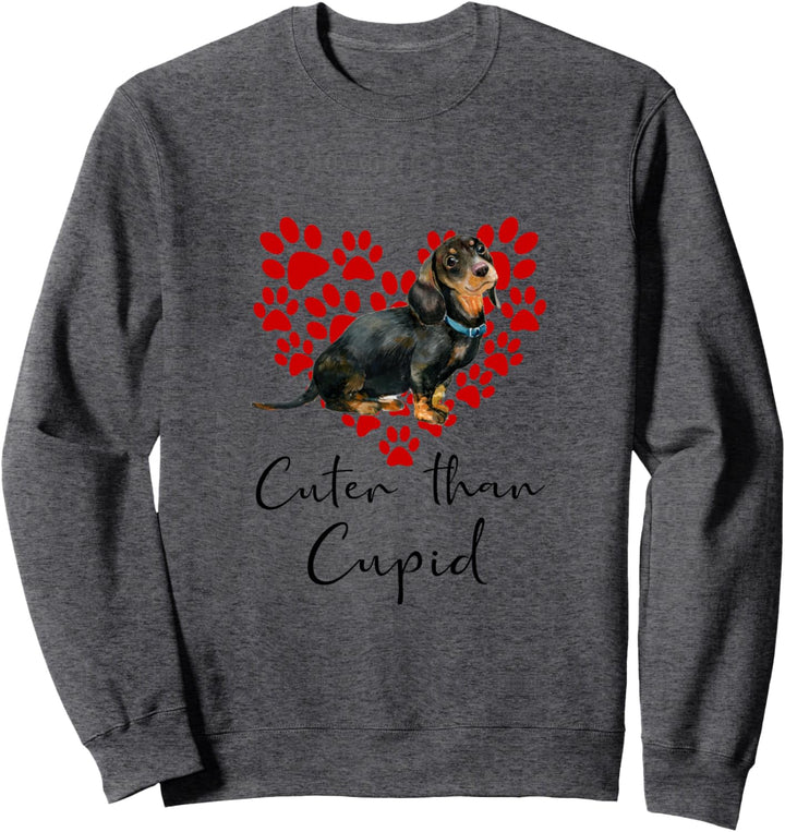 DACKEL Cuter Than Cupid Hunde Valentinstag Sweatshirt