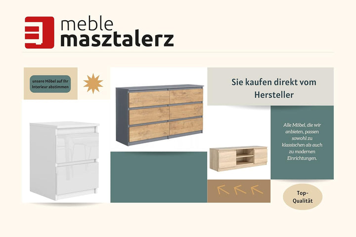 meble masztalerz TV Hängeschrank Schwarz Hochglanz mit 2 Ablagen und 2 Türen, 120 cm, Lowboard, TV S