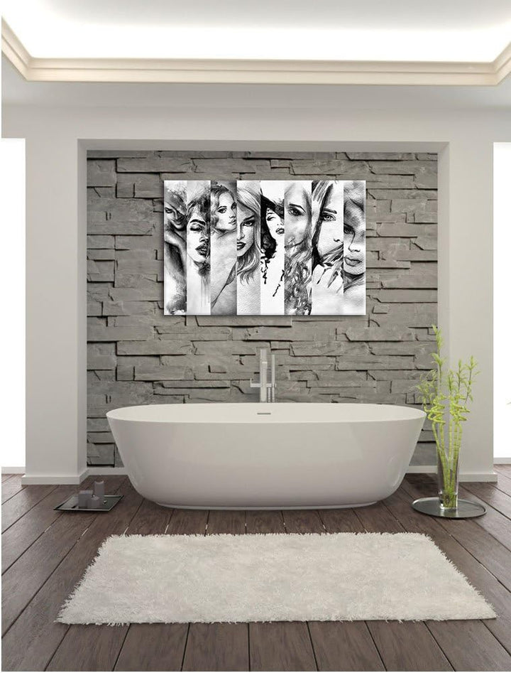 Monocrome, Haar Frisuren, Format: 100x70 auf Leinwand, XXL riesige Bilder fertig gerahmt mit Keilrah