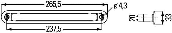 HELLA 2JA 959 073-201 Innenraumleuchte - LED - 24V - 2.0W - LED - Einbau - Lichtscheibenfarbe: glask