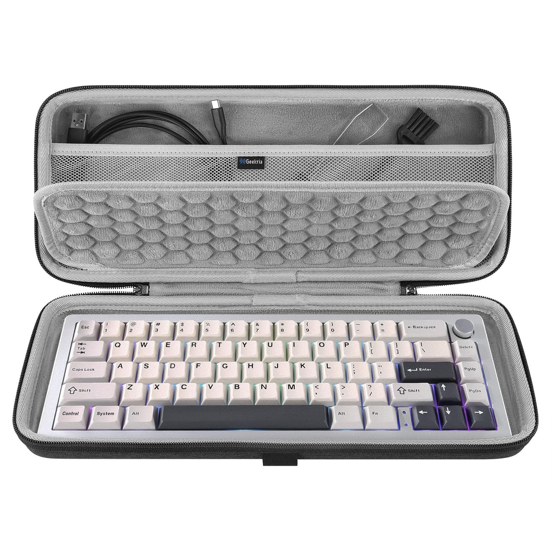 Geekria 65 % kompakte Tastaturhülle, Hartschalen-Reisetasche für 68 Tasten, kompakte Tastatur, kompa
