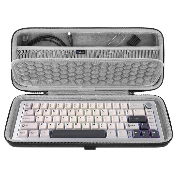 Geekria 65 % kompakte Tastaturhülle, Hartschalen-Reisetasche für 68 Tasten, kompakte Tastatur, kompa