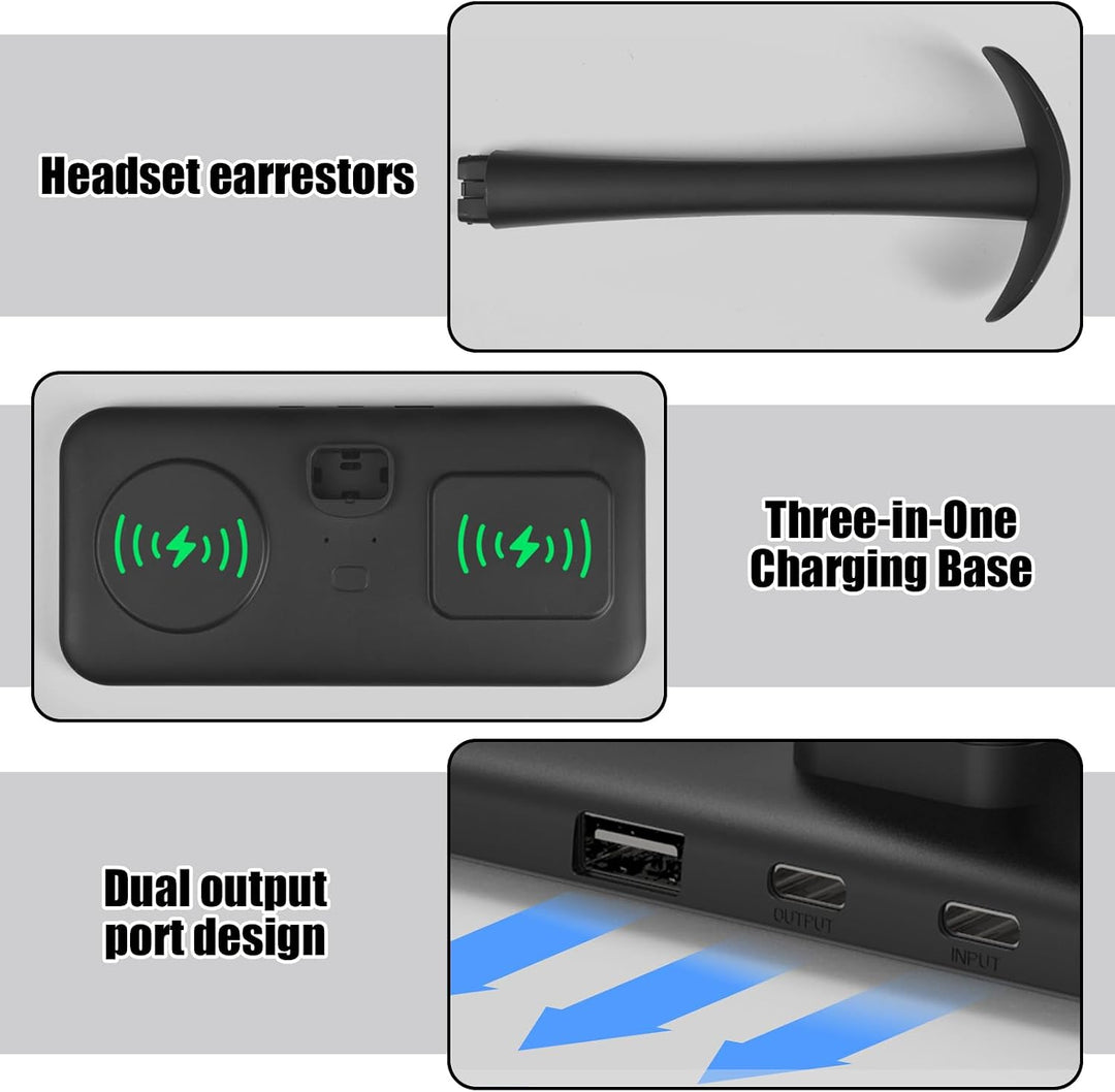 3 in 1 RGB Gaming Kopfhörer Ständer, Headset Halterung mit 15W Wireless Ladegerät, Wireless Charge K
