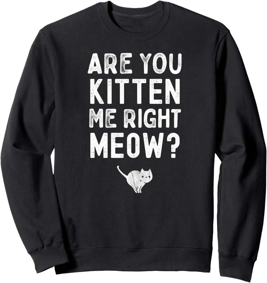 Are You Kitten Me Right Meow? Cute Cat Pun Sweatshirt