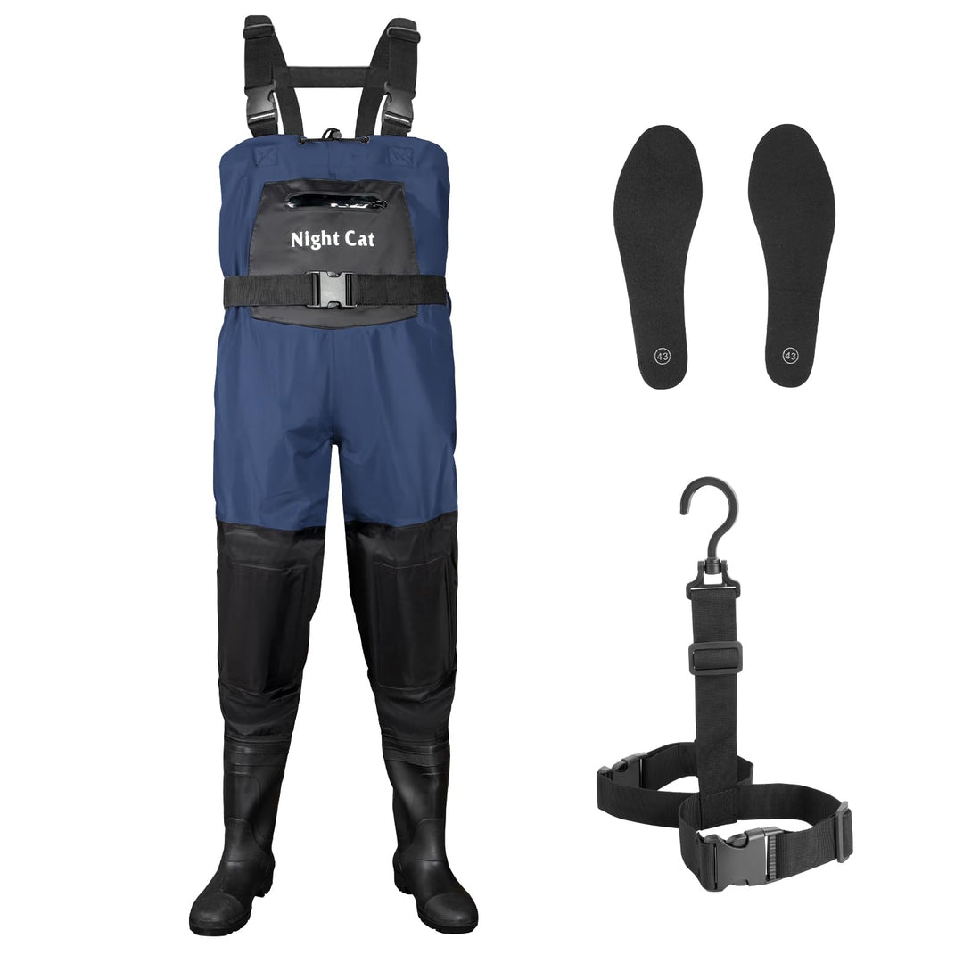 Night Cat Wathose Herren Damen Frauen Wathose mit Stiefeln wasserdichte Atmungsaktive Crosswater Wad